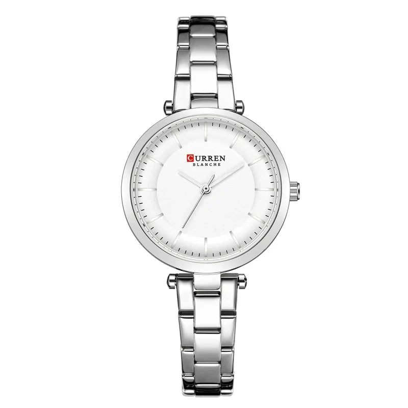 Women's Stainless Steel Bracelet Clasp Waterproof Quartz Watch