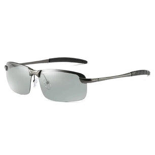 Men's Alloy Frame Polaroid Lens Rectangle Shaped UV400 Sunglasses