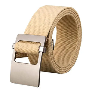 Men's Canvas Buckle Closure Plain Pattern Trendy Military Belts