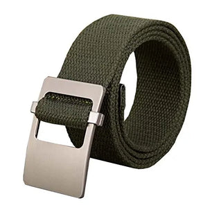 Men's Canvas Buckle Closure Plain Pattern Trendy Military Belts