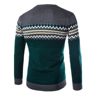 Men's O-Neck Acrylic Long Sleeves knitted Pullover Slim Sweater