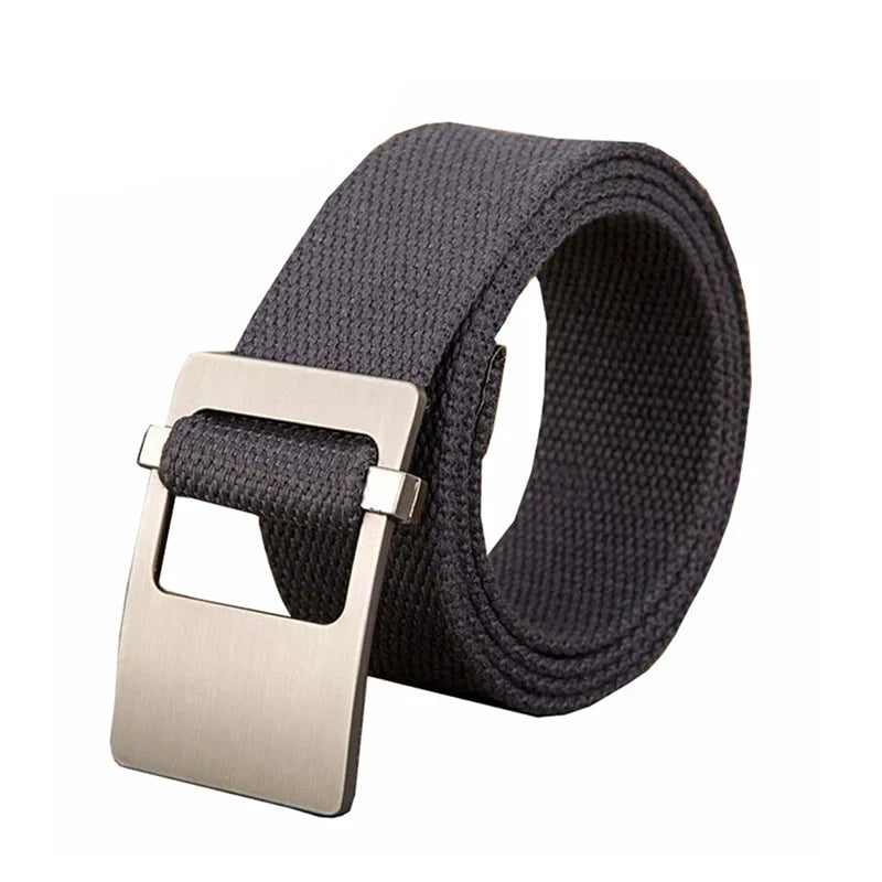 Men's Canvas Buckle Closure Plain Pattern Trendy Military Belts