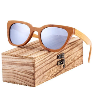 Women's Bamboo Frame TAC Lens Square Shape Trendy Sunglasses