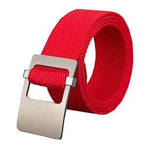 Men's Canvas Buckle Closure Plain Pattern Trendy Military Belts