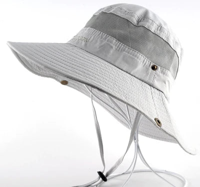Men's Polyester Solid Pattern Sun Protection Trendy Beach Hat