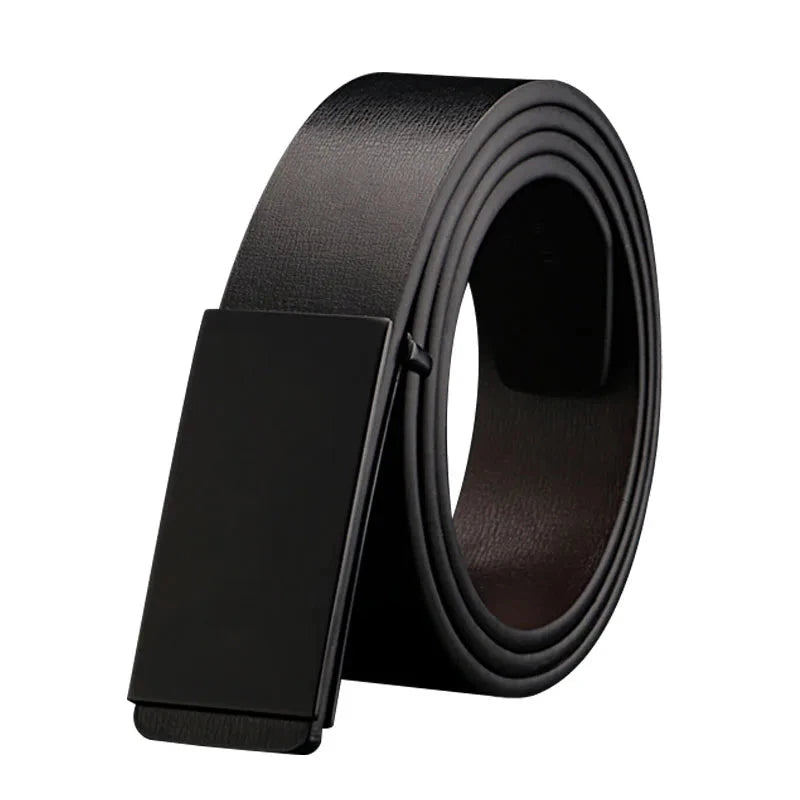 Men's PU Leather Buckle Closure Plain Pattern Trendy Luxury Belts