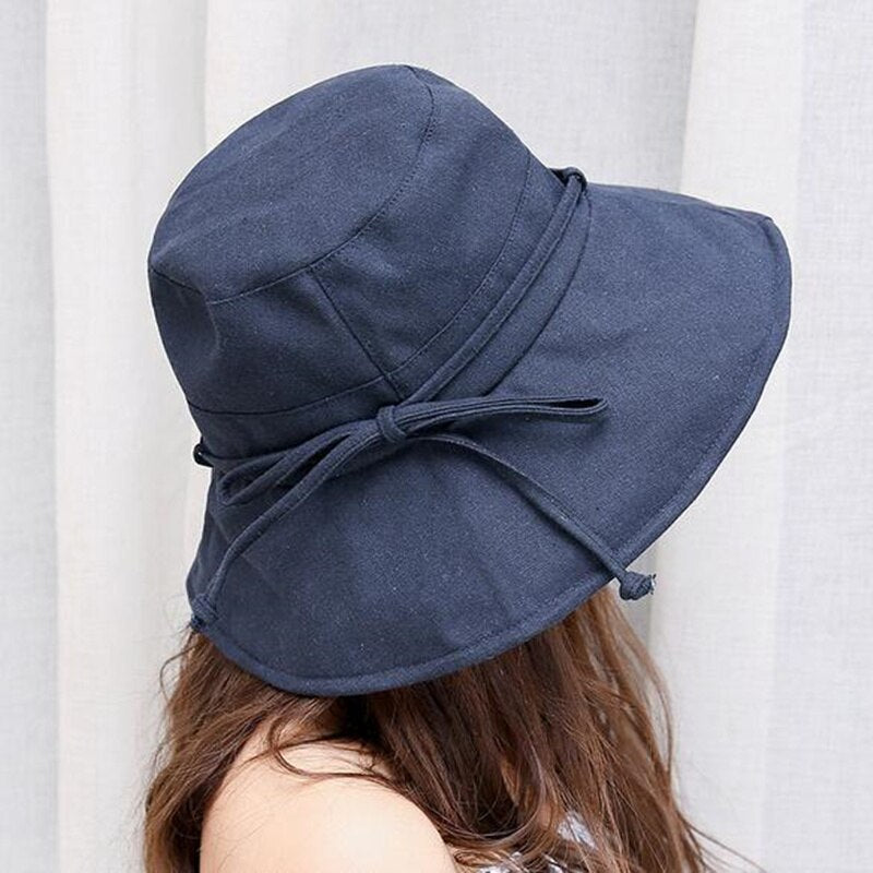 Women's Polyester Solid Pattern Casual Wear Anti-UV Bucket Hats