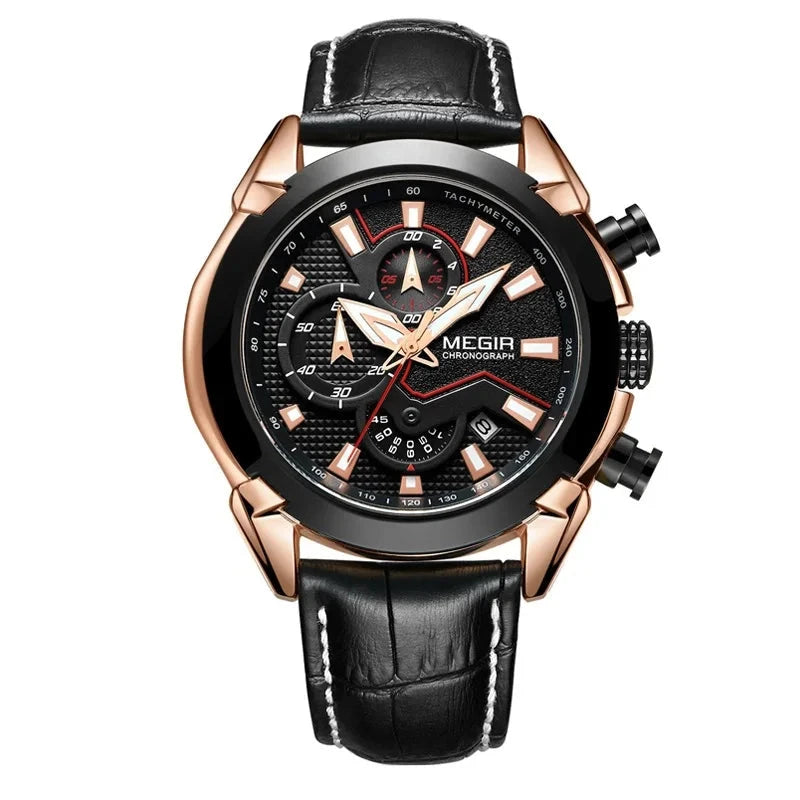 Men's Alloy Case Round Shaped Waterproof Quartz Wrist Watch