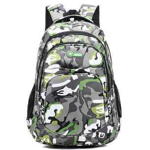 Kid's Nylon Zipper Closure Camouflage Trendy School Backpack