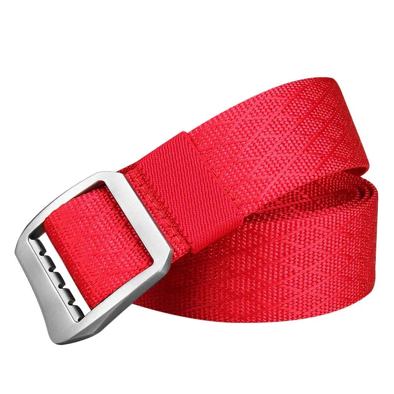 Men's Metal Buckle Closure Printed Pattern Trendy Military Belts