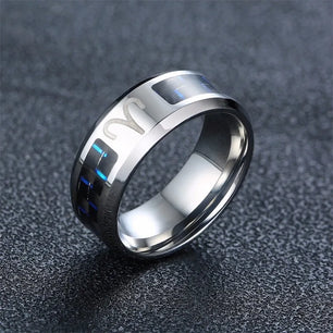 Men's Metal Stainless Steel Geometric Shaped Trendy Wedding Ring