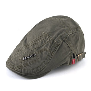 Men's Cotton Adjustable Strap Casual Wear Solid Pattern Cap