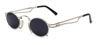 Men's Stainless Steel Frame Polycarbonate Lens Round Sunglasses