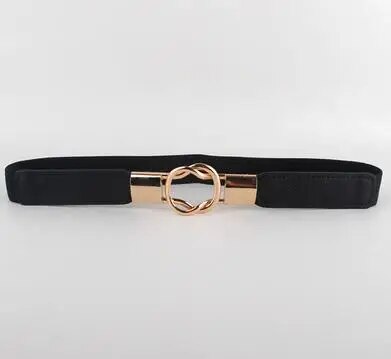 Women's PU Leather Buckle Stretch Wide Waist Cummerbund Belts