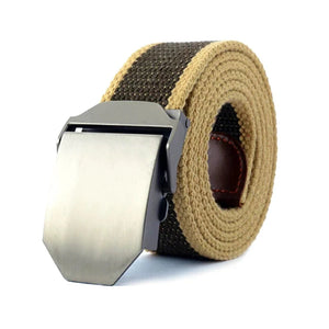 Men's Canvas Buckle Closure Mixed Colors Pattern Trendy Belts