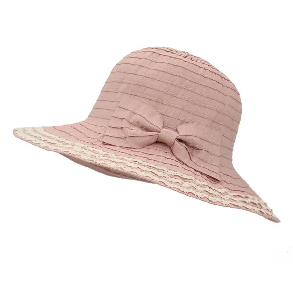 Women's Polyester Solid Pattern Sun Protection Trendy Beach Hat