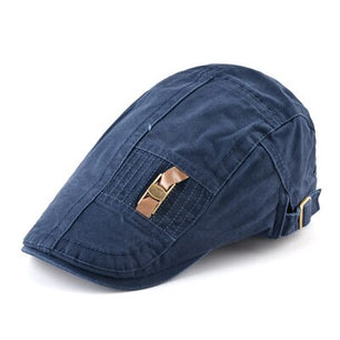 Men's Cotton Adjustable Strap Casual Wear Solid Pattern Cap