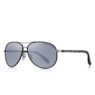 Men's Alloy Frame Polycarbonate Lens Oval Shaped Sunglasses