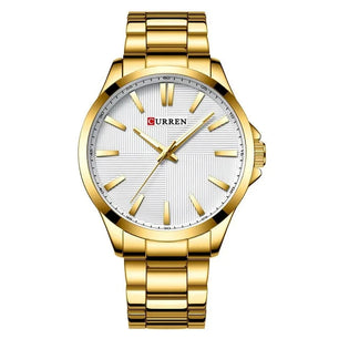 Men's Stainless Steel  Bracelet Clasp Round Waterproof Watch