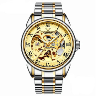 Men's Automatic Stainless Steel Folding Clasp Round Shape Watches