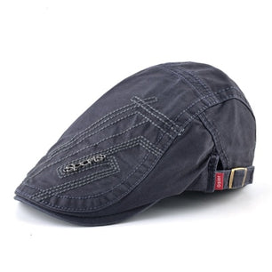 Men's Cotton Adjustable Strap Casual Wear Solid Pattern Cap