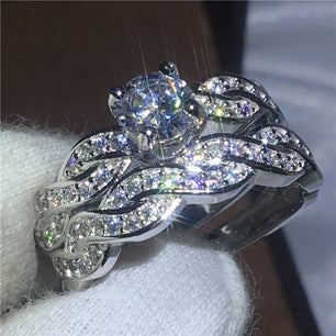 Women's Cubic Zirconia Classic Prong Setting Wedding Party Ring