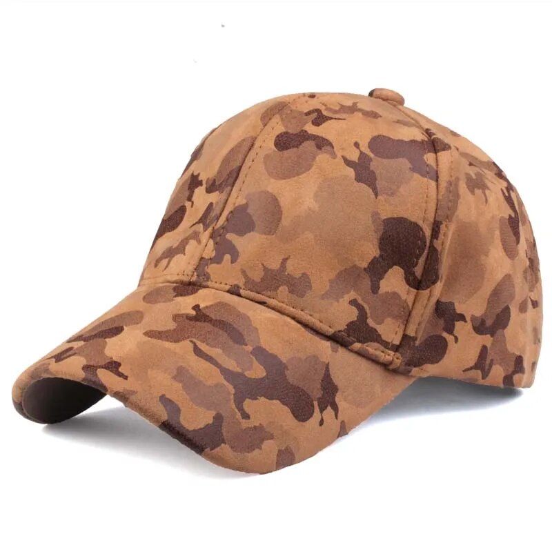 Women's Cotton Adjustable Strap Sun Protection Camouflage Cap