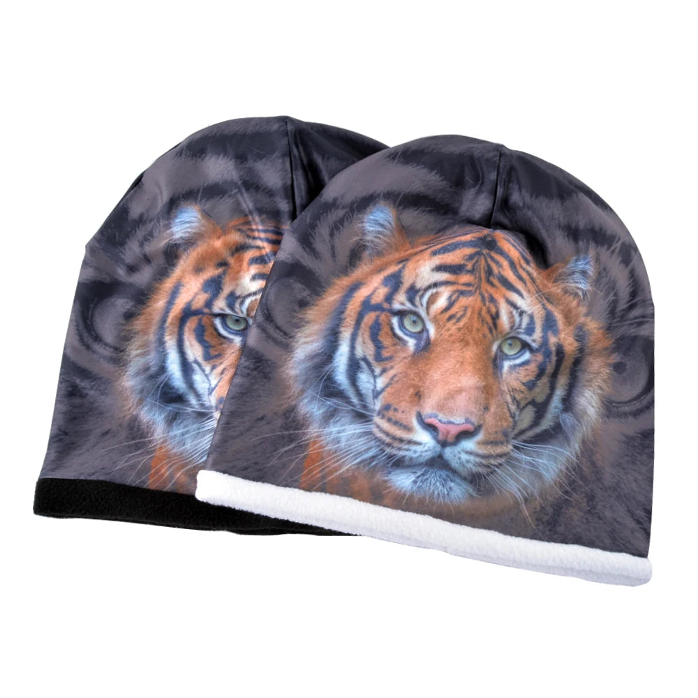 Women's Acrylic Animal Pattern Casual Wear Hip Hop Winter Cap