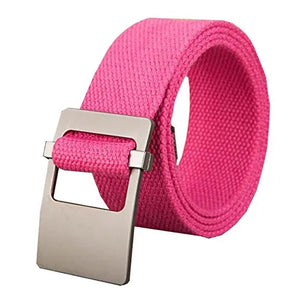 Men's Canvas Buckle Closure Plain Pattern Trendy Military Belts