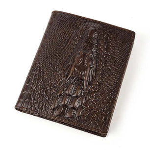 Men's Genuine Leather Alligator Pattern Card Holder Trendy Wallet