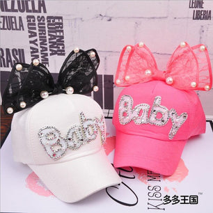 Women's Cotton Pearl Pattern Casual Wear Hip-Hop Snapback Caps