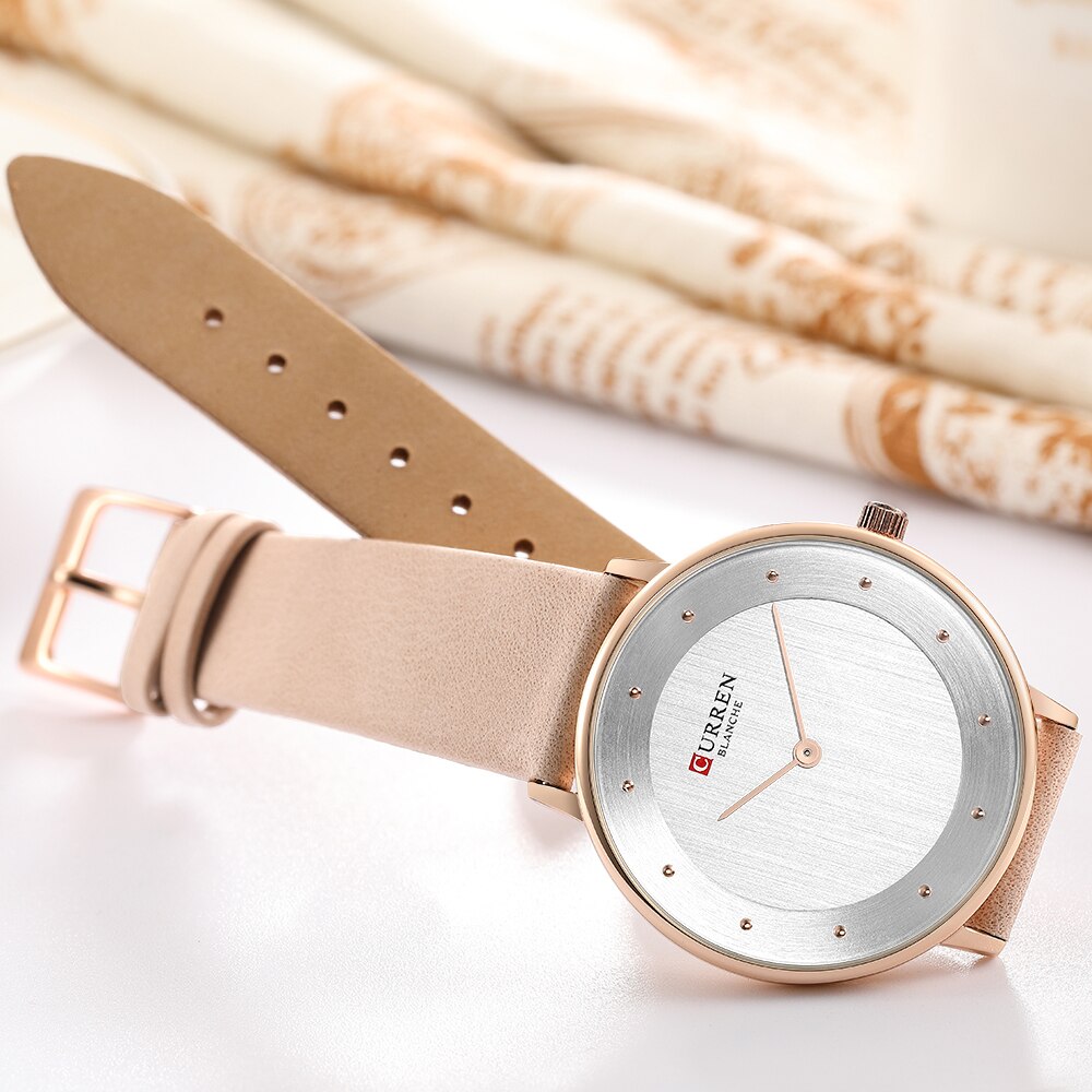 Women's Alloy Case Buckle Clasp Round Waterproof Wrist Watch