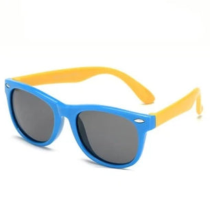 Kid's Acetate Frame Polycarbonate Lens Square Shaped Sunglasses