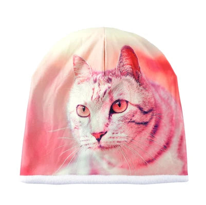 Women's Acrylic Animal Pattern Casual Wear Hip Hop Winter Cap