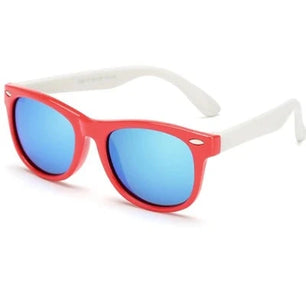 Kid's Acetate Frame Polycarbonate Lens Square Shaped Sunglasses