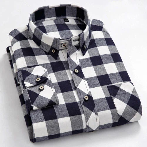 Men's Cotton Turn-Down Collar Full Sleeve Single Breasted Shirt