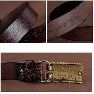 Women's Cowskin Patchwork Pattern Casual Wear Waistband Belts