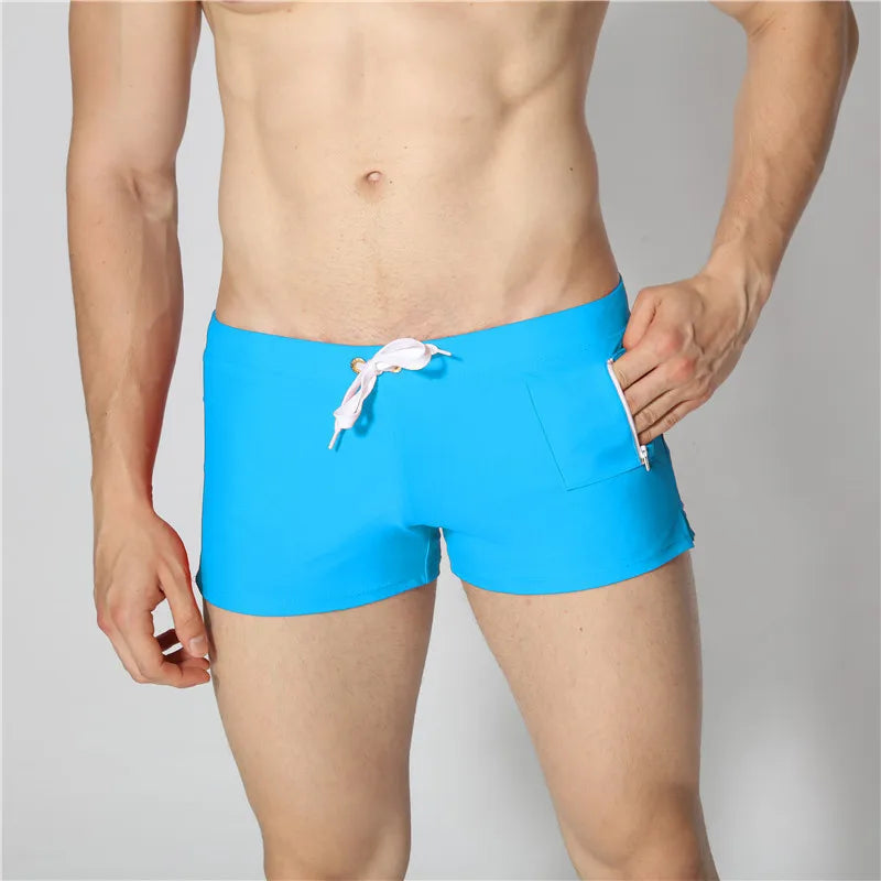 Men's Polyester Drawstring Closure Quick-Dry Swimwear Shorts