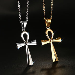 Women's Metal Stainless Steel Link Chain Cross Pattern Necklaces