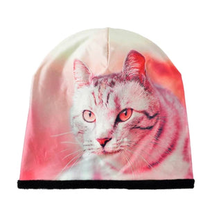 Women's Acrylic Animal Pattern Casual Wear Hip Hop Winter Cap