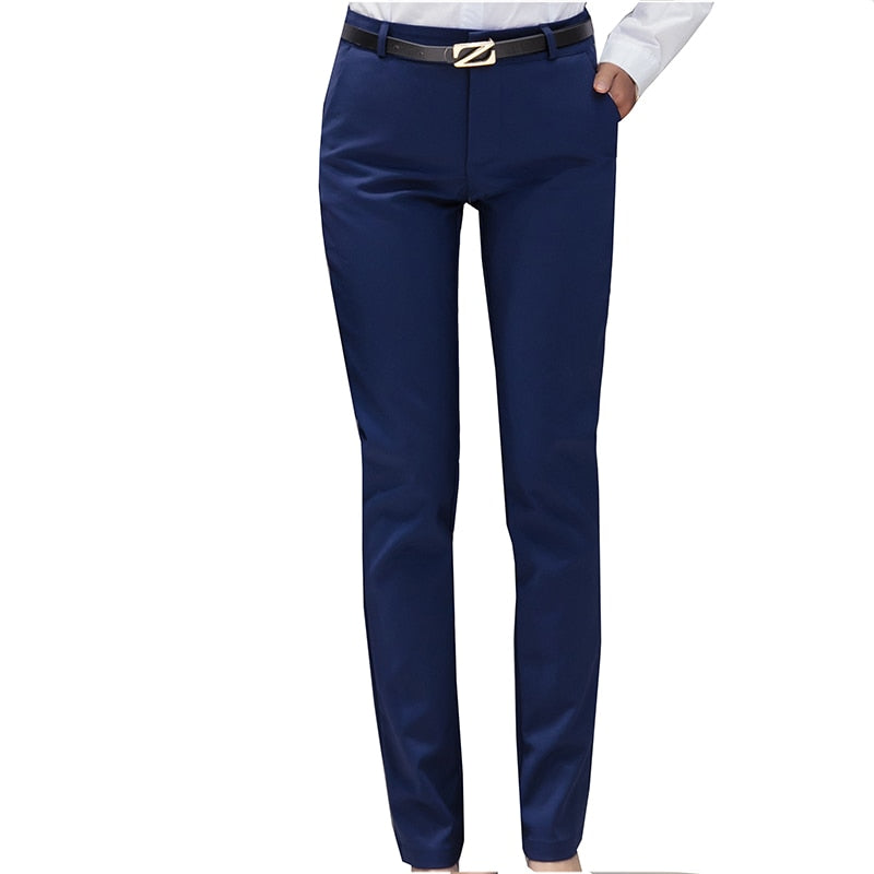 Women's Cotton High High Waist Formal Wear Plain Denim Pants