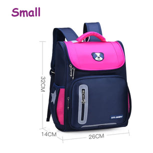 Kid's Nylon Zipper Closure Mixed Colors Trendy School Backpack