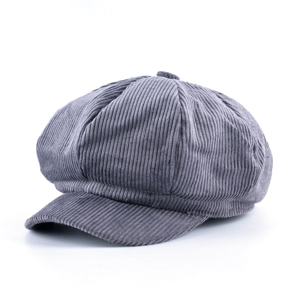 Men's Polyester Adjustable Strap Casual Wear Solid Octagonal Cap