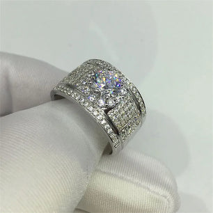 Women's 100% 925 Sterling Silver Zircon Classic Geometric Ring