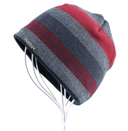 Men's Polyester Beanies Double-Layer Striped Pattern Hip Hop Cap