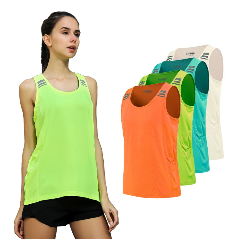 Women's Nylon O-Neck Sleeveless Breathable Yoga Gym Wear Tops