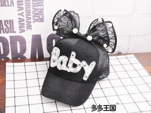 Women's Cotton Pearl Pattern Casual Wear Hip-Hop Snapback Caps