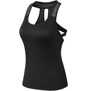 Women's Polyester O-Neck Sleeveless Fitness Yoga Workout Top