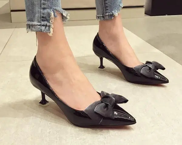 Women's PU Pointed Toe Slip-On Closure Solid Pattern Party Shoes