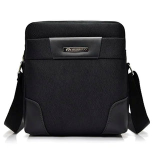 Men's Oxford Zipper Closure Solid Pattern Crossbody Shoulder Bag